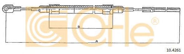 Трос, стояночная тормозная система COFLE 10.4261