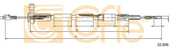 Трос, стояночная тормозная система COFLE 10.806