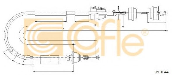 Трос, управление сцеплением COFLE 15.1044
