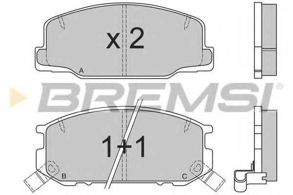 Комплект тормозных колодок, дисковый тормоз BREMSI BP2537