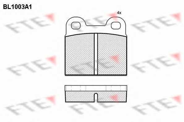 Комплект тормозных колодок, дисковый тормоз FTE BL1003A1