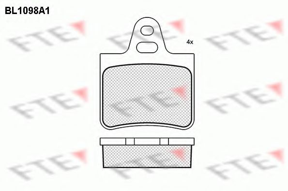 Комплект тормозных колодок, дисковый тормоз FTE BL1098A1