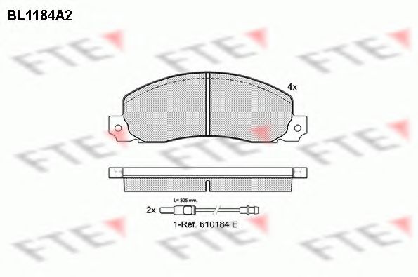 Комплект тормозных колодок, дисковый тормоз FTE BL1184A2