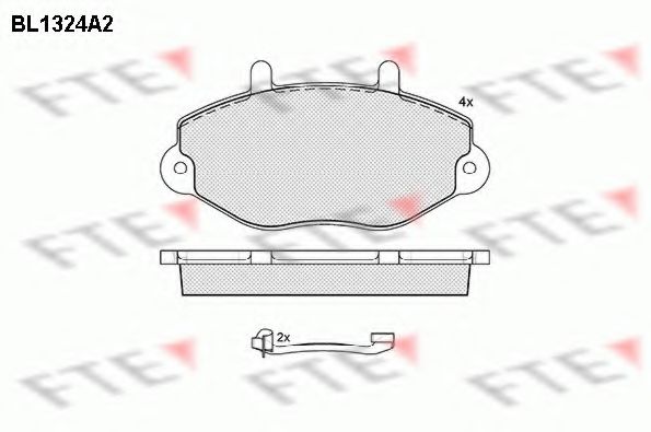 Комплект тормозных колодок, дисковый тормоз FTE BL1324A2