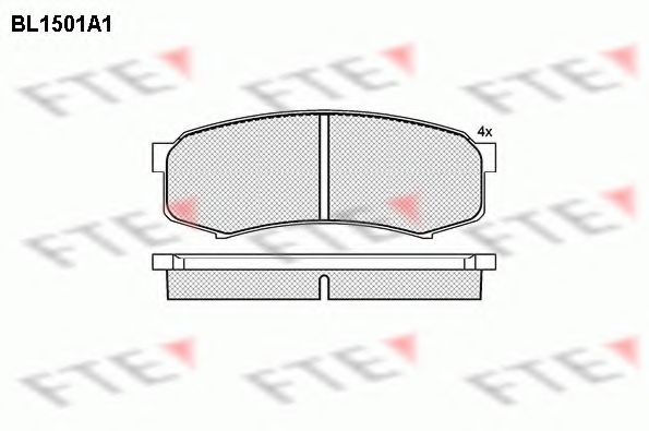 Комплект тормозных колодок, дисковый тормоз FTE BL1501A1