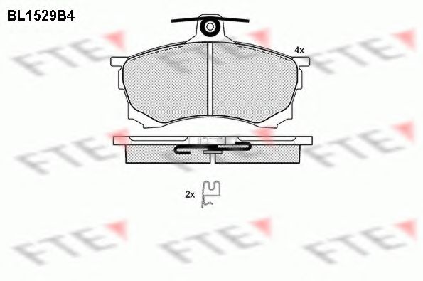 Комплект тормозных колодок, дисковый тормоз FTE BL1529B4