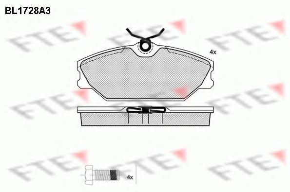 Комплект тормозных колодок, дисковый тормоз FTE BL1728A3