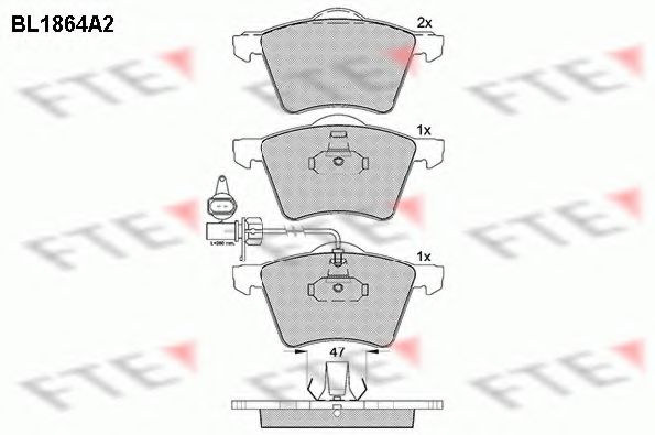 Комплект тормозных колодок, дисковый тормоз FTE BL1864A2