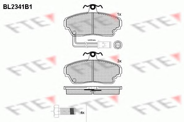 Комплект тормозных колодок, дисковый тормоз FTE BL2341B1