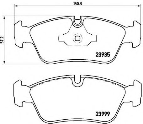 Комплект тормозных колодок, дисковый тормоз BREMBO P 06 035