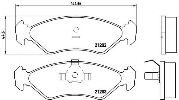 Комплект тормозных колодок, дисковый тормоз BREMBO P 24 028