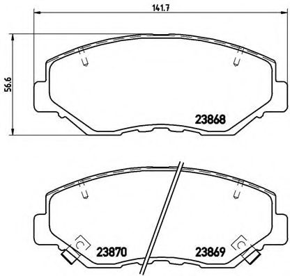 Комплект тормозных колодок, дисковый тормоз BREMBO P 28 035