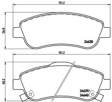 Комплект тормозных колодок, дисковый тормоз BREMBO P 28 045