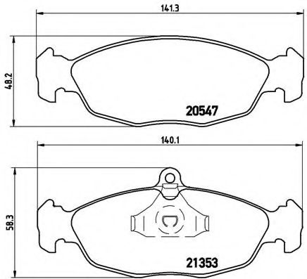 Комплект тормозных колодок, дисковый тормоз BREMBO P 59 011