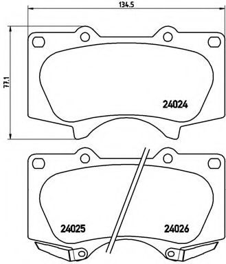 Комплект тормозных колодок, дисковый тормоз BREMBO P 83 066