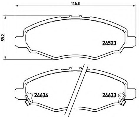 Комплект тормозных колодок, дисковый тормоз BREMBO P 83 094