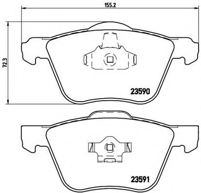 Комплект тормозных колодок, дисковый тормоз BREMBO P 86 022