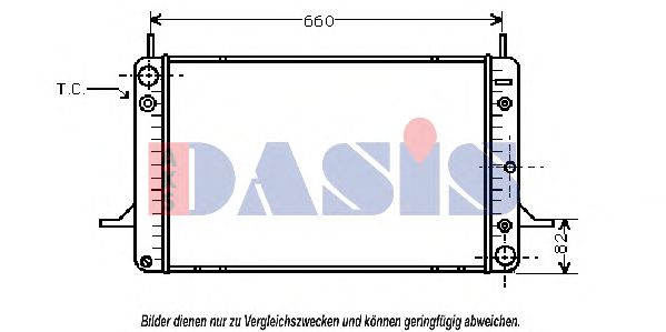 Радиатор, охлаждение двигателя AKS DASIS 090460N