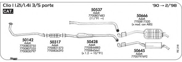 Система выпуска ОГ AKS DASIS SGRE218