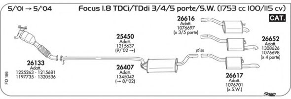 Система выпуска ОГ AKS DASIS SGFO186