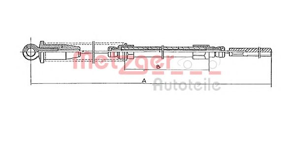 Трос, стояночная тормозная система METZGER 1251.2