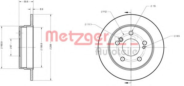 Тормозной диск METZGER 6110150