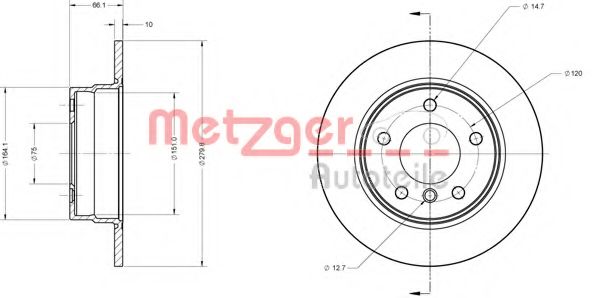 Тормозной диск METZGER 6110184