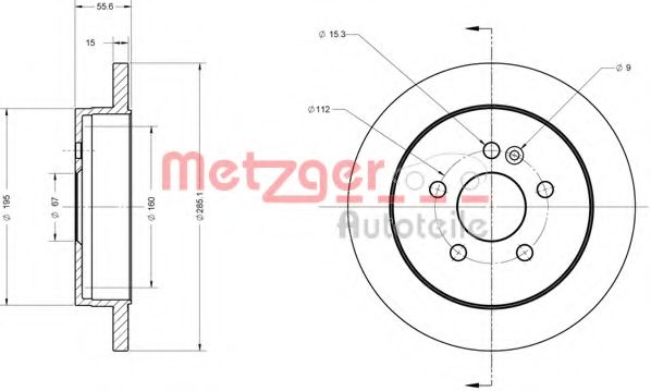 Тормозной диск METZGER 6110491