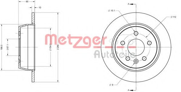 Тормозной диск METZGER 6110492