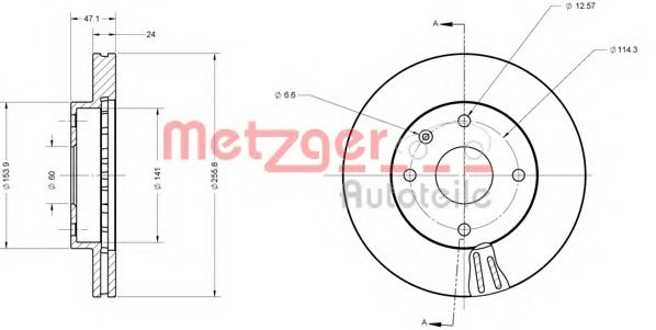 Тормозной диск METZGER 6110525