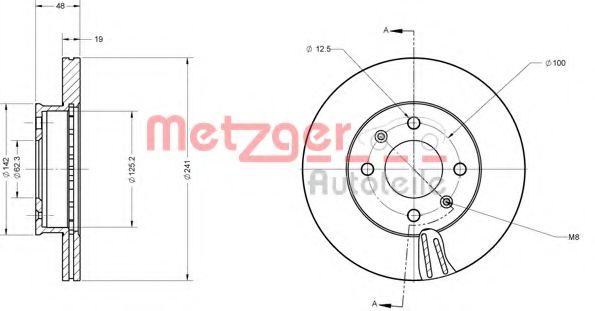 Тормозной диск METZGER 6110626