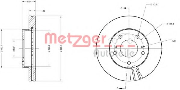 Тормозной диск METZGER 6110702