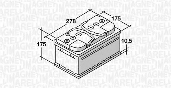Стартерная аккумуляторная батарея MAGNETI MARELLI 068075072030