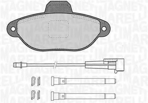 Комплект тормозных колодок, дисковый тормоз MAGNETI MARELLI 363916060455