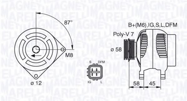 Генератор MAGNETI MARELLI 063377435010
