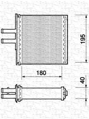 Теплообменник, отопление салона MAGNETI MARELLI 350218160000