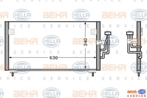 Конденсатор, кондиционер BEHR HELLA SERVICE 8FC351024151