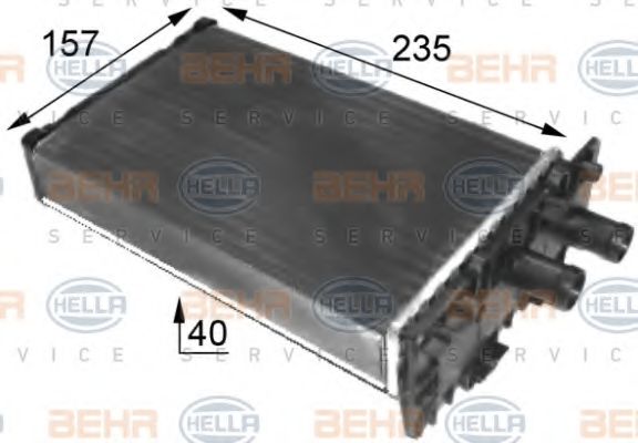 Теплообменник, отопление салона BEHR HELLA SERVICE 8FH 351 024-431