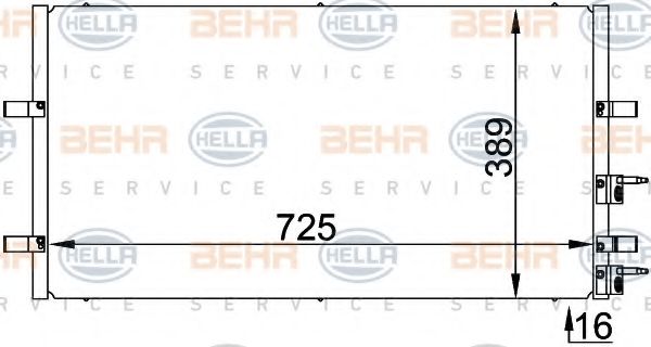 Конденсатор, кондиционер BEHR HELLA SERVICE 8FC 351 318-411