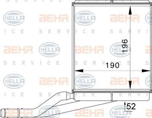 Теплообменник, отопление салона BEHR HELLA SERVICE 8FH 351 333-011