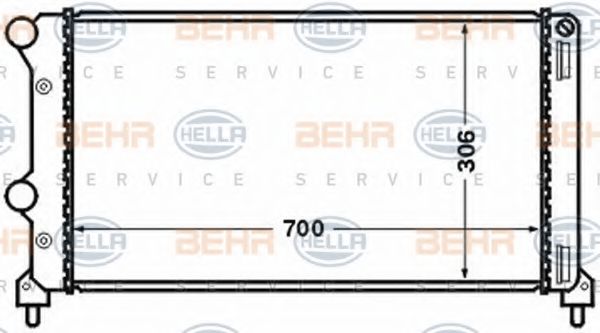 Радиатор, охлаждение двигателя BEHR HELLA SERVICE 8MK 376 767-701