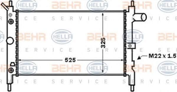 Радиатор, охлаждение двигателя BEHR HELLA SERVICE 8MK 376 771-051