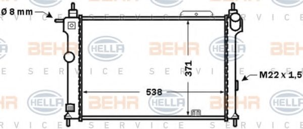 Радиатор, охлаждение двигателя BEHR HELLA SERVICE 8MK 376 771-061