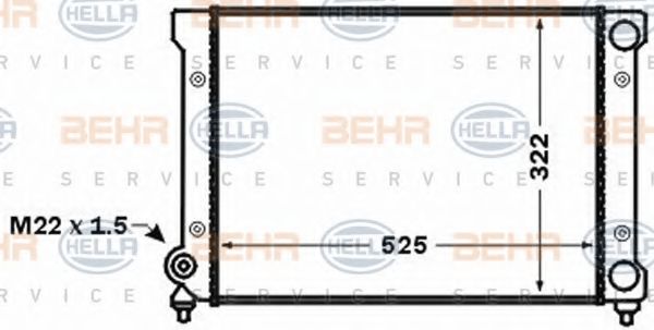 Радиатор, охлаждение двигателя BEHR HELLA SERVICE 8MK 376 773-721