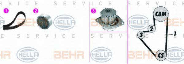 Водяной насос + комплект зубчатого ремня BEHR HELLA SERVICE 8MP 376 815-831