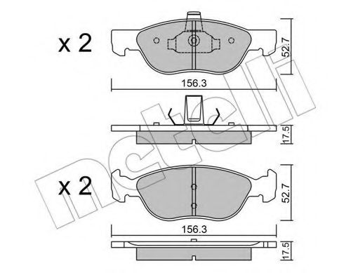 Комплект тормозных колодок, дисковый тормоз METELLI 22-0082-2