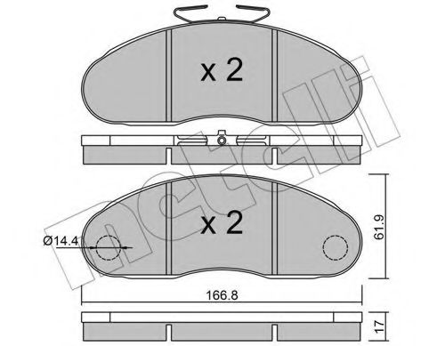 Комплект тормозных колодок, дисковый тормоз METELLI 22-0111-2