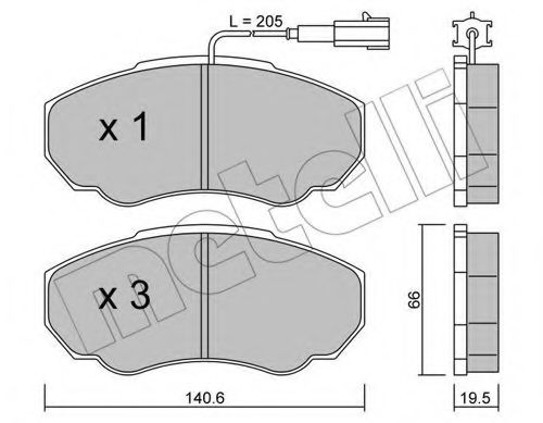 Комплект тормозных колодок, дисковый тормоз METELLI 22-0325-0