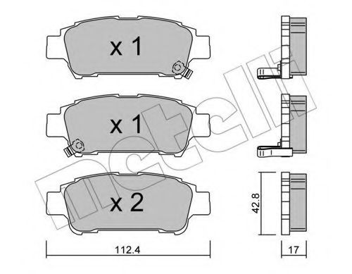 Комплект тормозных колодок, дисковый тормоз METELLI 22-0428-0