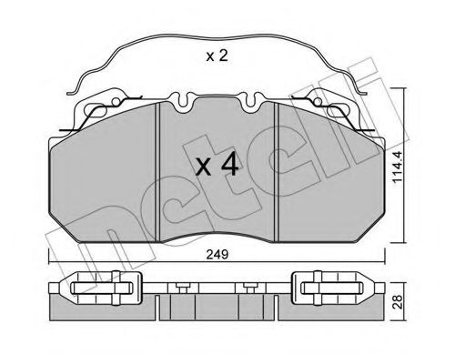 Комплект тормозных колодок, дисковый тормоз METELLI 22-0589-0